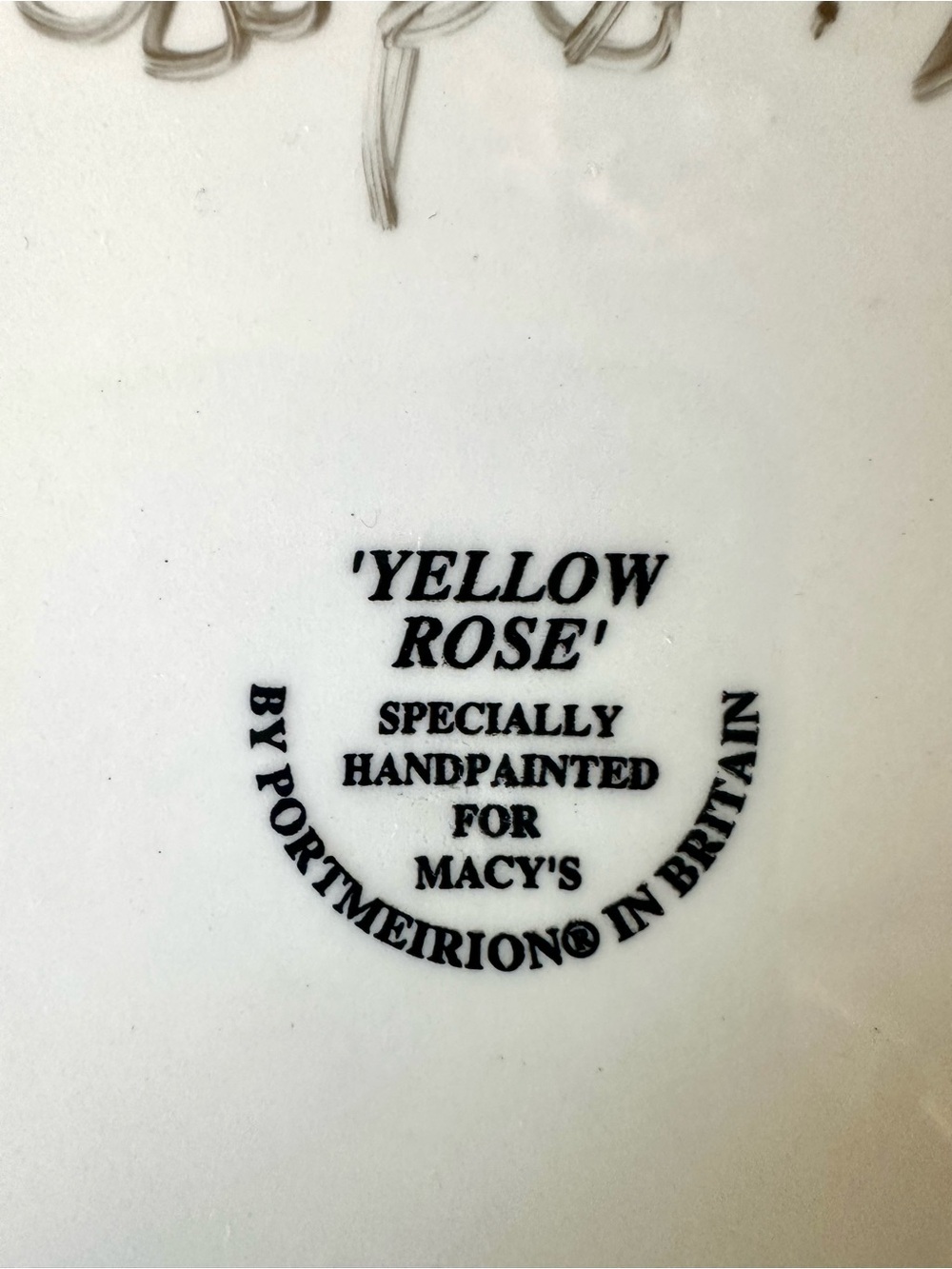 Portmeirion Yellow Rose Hand Painted 8” Plate Macy’s England Signed w/ Box - Picture 9 of 9